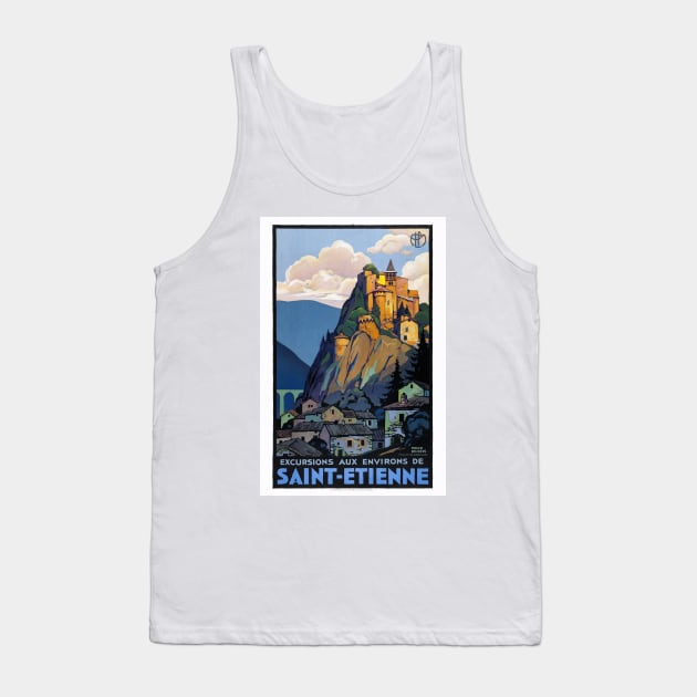 Saint-Etienne France 1930s Vintage Travel Poster Tank Top by vintagetreasure